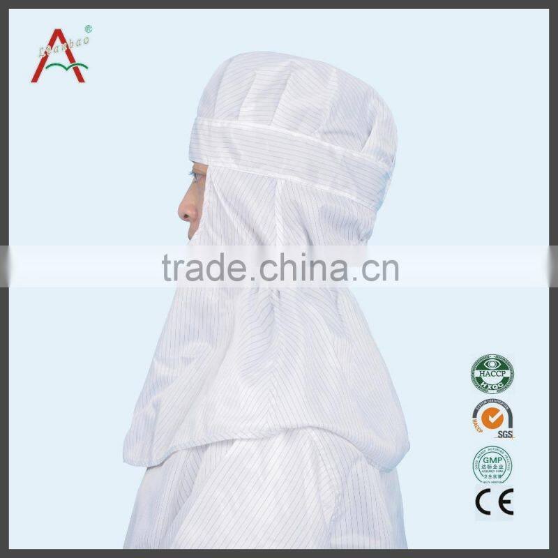 Blue pleated 100% polyester food industry cleanroom caps
