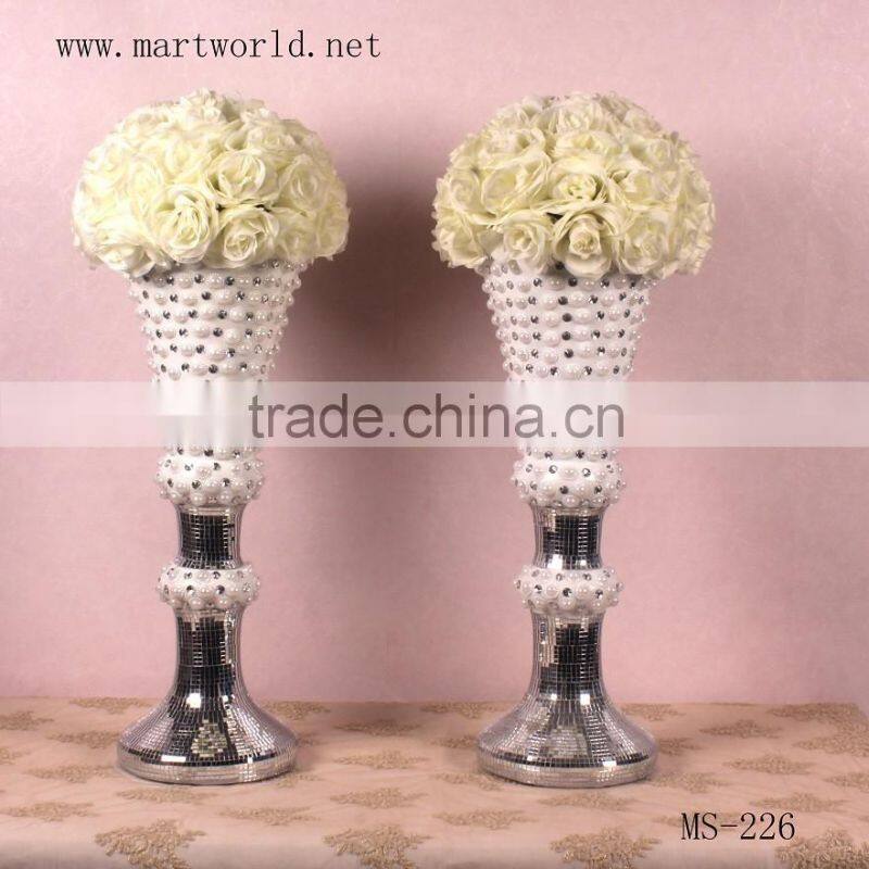 2016 Romatic glass fiber vases columns wedding decoration flower vase decorative wedding pillars wedding decoration(MS-226)