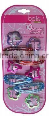 10 pcs fashion metal hair clips / metal snap hair clips / made in china hair clips
