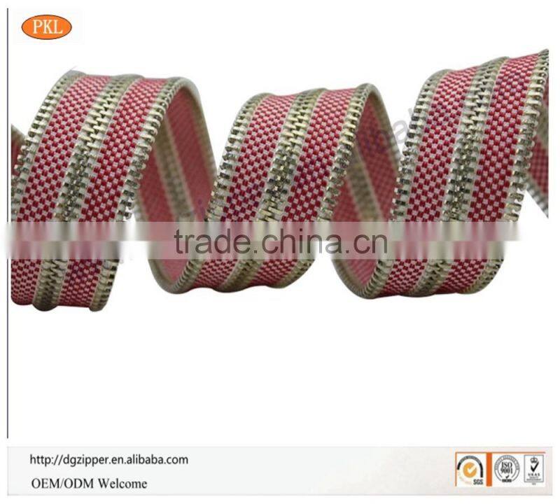 single/double pull metal four row teeth zipper for garment decorative zipper