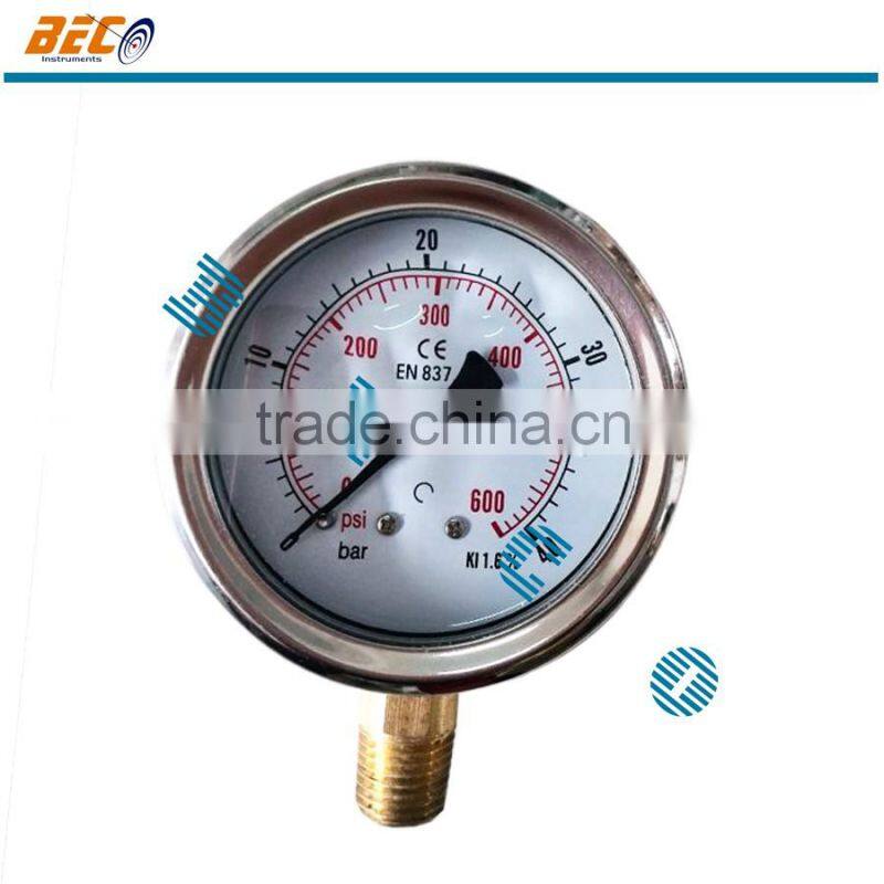High quality half Stainless steel bourdon gauge water manometer