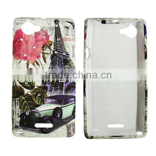 Accesorios Phone Water Sticker PC Cover For Sony S36H,For Sony Xperia L Phone Case