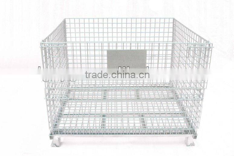 Stackable folding storage rack and galvanized steel Wire Storage Cage / Warehouse Cage