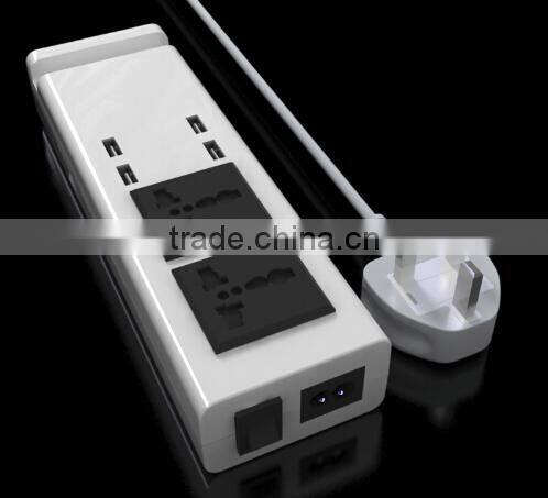 5V 3.4A Output 4 Port USB Charger 2 Socket with EU/UK/US Standard