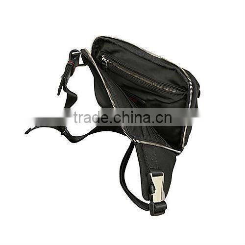 Nylon with leather handles waist bags for men