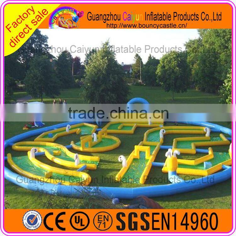 Giant inflatable playground type indoor inflatable golf course game
