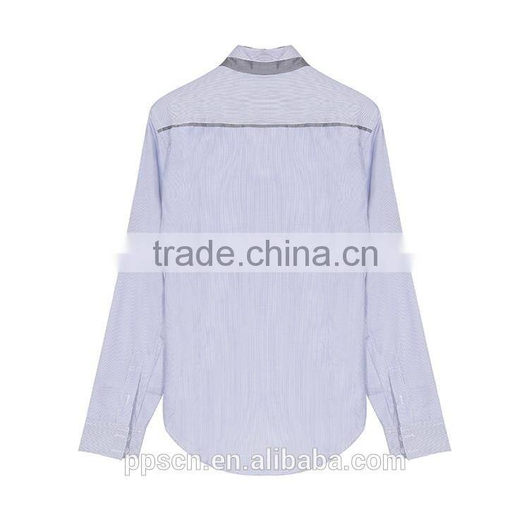 2016 New Fashion designs formal spring stand-up collar long sleeve latest men's dress shirt for men