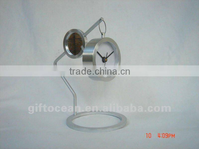 aluminum art metal desk clock,metal crafts table clock