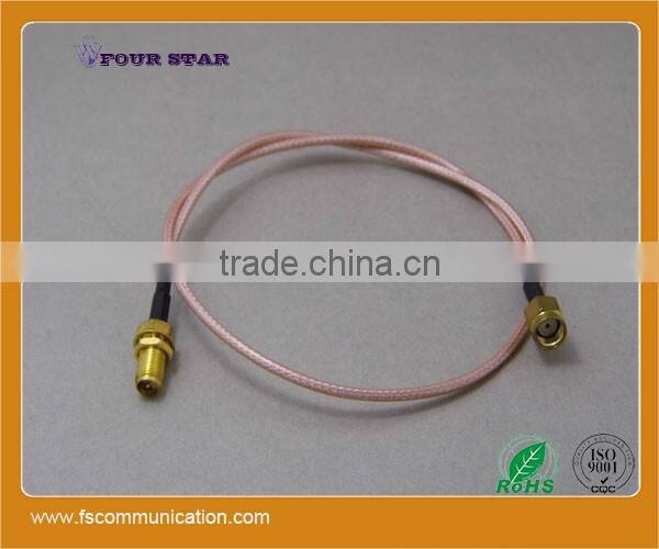 RG316 Cable Assembly With SMA RP-Female Bulkhead to SMA RP-Male Connector
