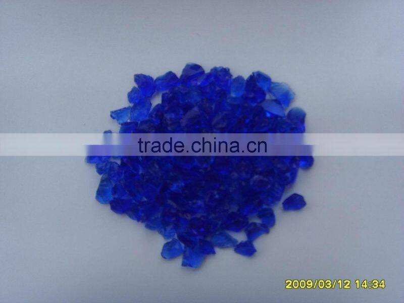 crushed dark blue glass