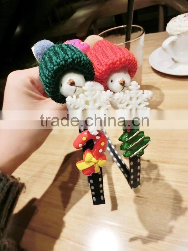 Chrisrmas Bear Headband,Christmas Tree Snowflake Metal Headband