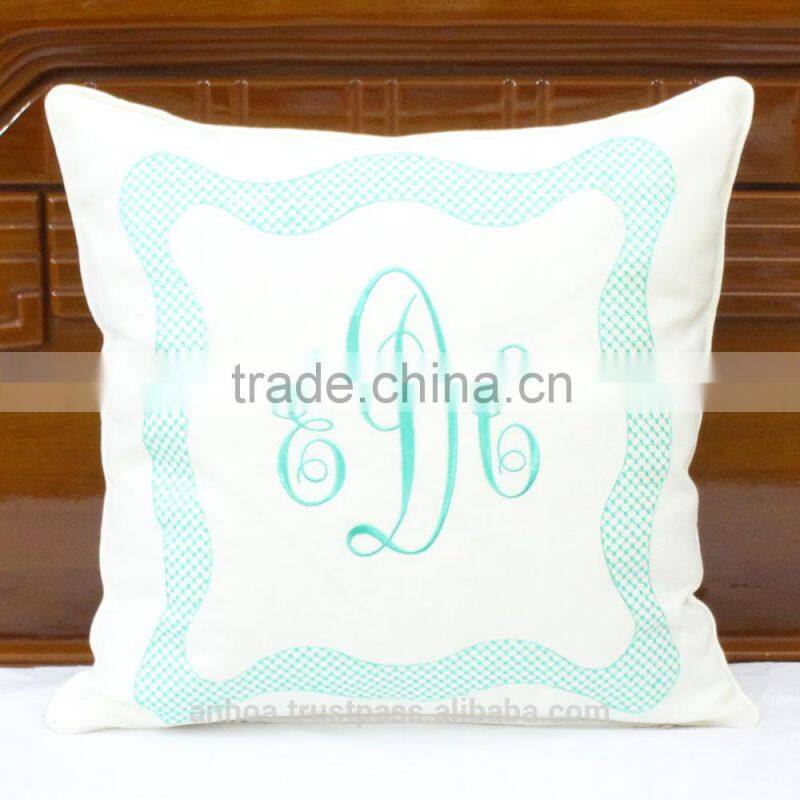 Abstract Floral Design Embroidered Pillow Cushion Cover