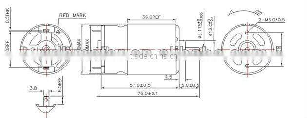 Automotive Inflator pump PMDC motor with high voltage 230V