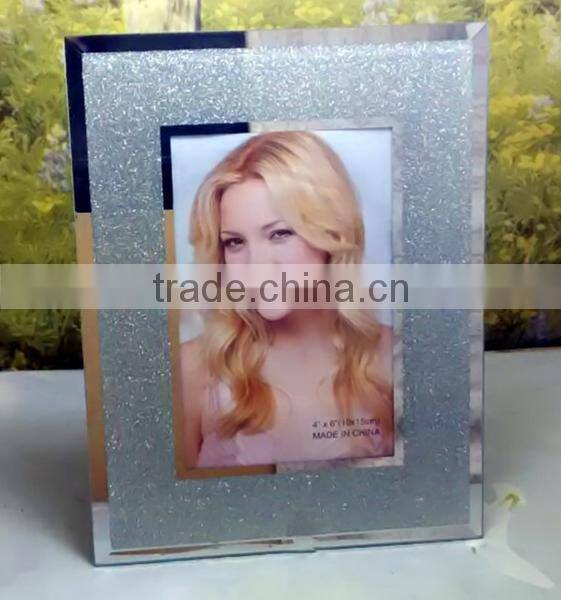 bulk wholesale handmade beveled glass mirror photo frame 4x6in