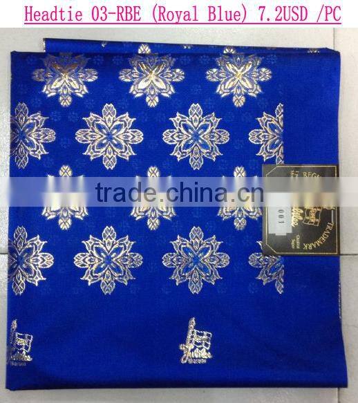 Golden african gele headtie/100%cotton nigerian sego headtie for gele