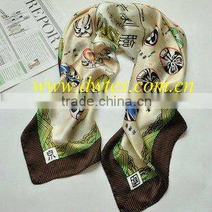 Soft touch feeling Silk scarf / Silk foulard in printing