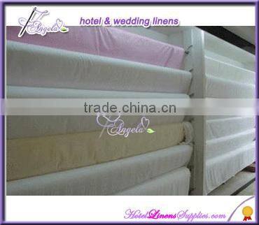 300TC white sateen hotel bed sheets with embroidery lines, white sateen flat sheets for 5-star luxurious hotels