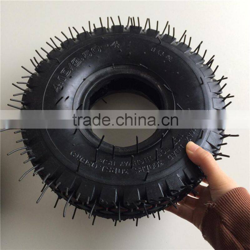 Tire 4.10x3.50-4 Steel Wheel Green 4 ply 340-4 tyre for wheelbarrow