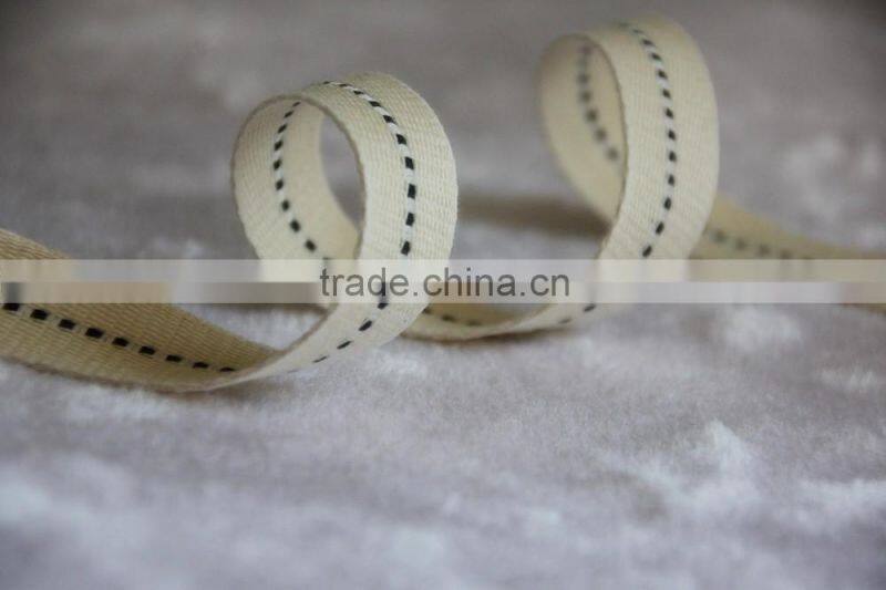 Middle stitching cotton ribbon