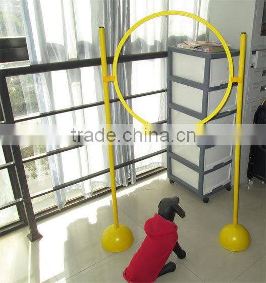 Dog Training Agility Sliding Ring Hoop Jump with a Fixed Base