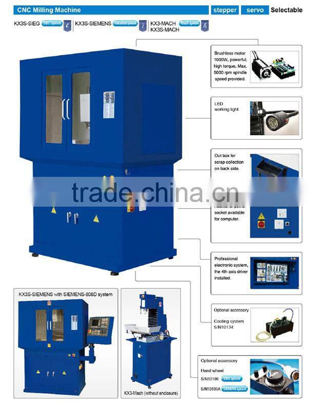 KX3S siemens 808d system educational used mini cnc milling machine