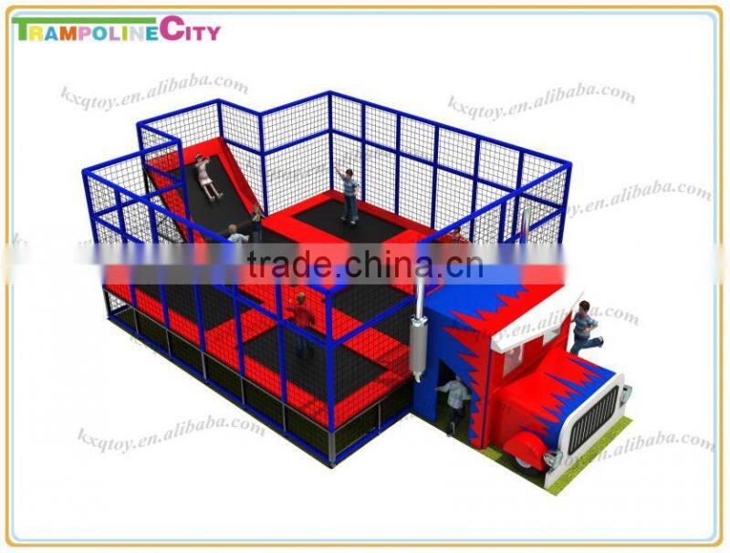 Ford car Plastic Playground Material and Kids playground equipment,Indoor Playground Type Indoor Trampoline With Foam