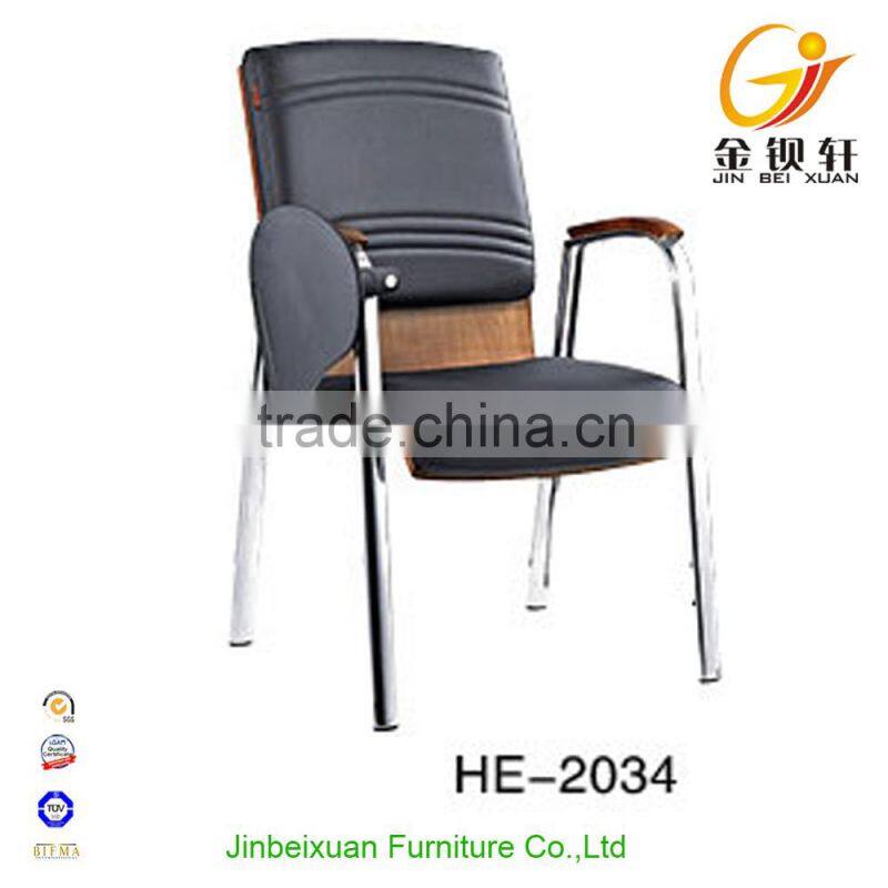 Office chairs meeting room stacking chair cover with leather cushion HE-279