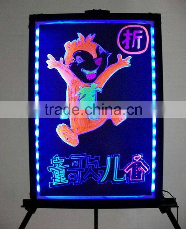 Aluminium alloy led board writing with 50x70cm tempering glass