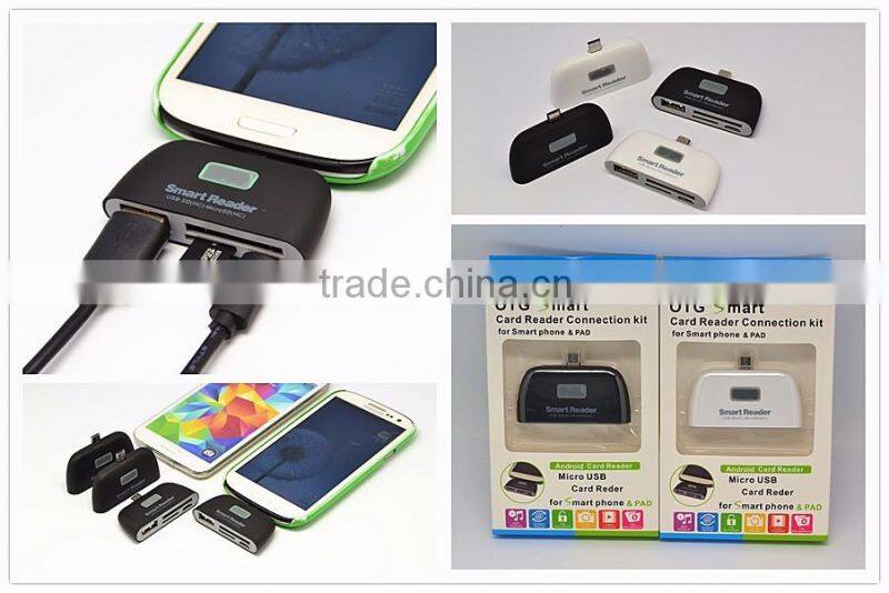 4 in 1 OTG Adapter Micro USB Card Reader SD HC TF