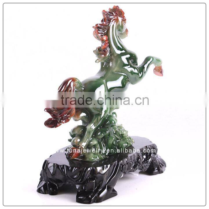 Resin Jade Chinese luckly horse ,Fengshui Horse ,resin horse trophy