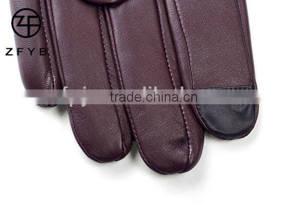 Touch-screen leather gloves for man