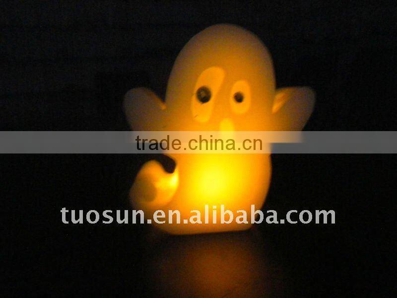 halloween artificial white smile face clock cartoon shaped led candle