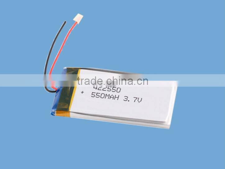 small 3.7V 550mAh polymer lithium-ion battery