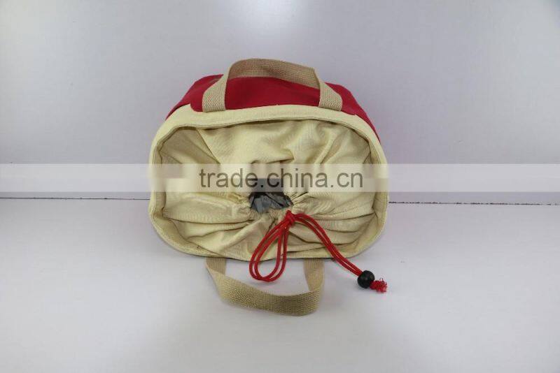 2016 new design cooler bag cotton lunch bag fashion drawstring cooler bag