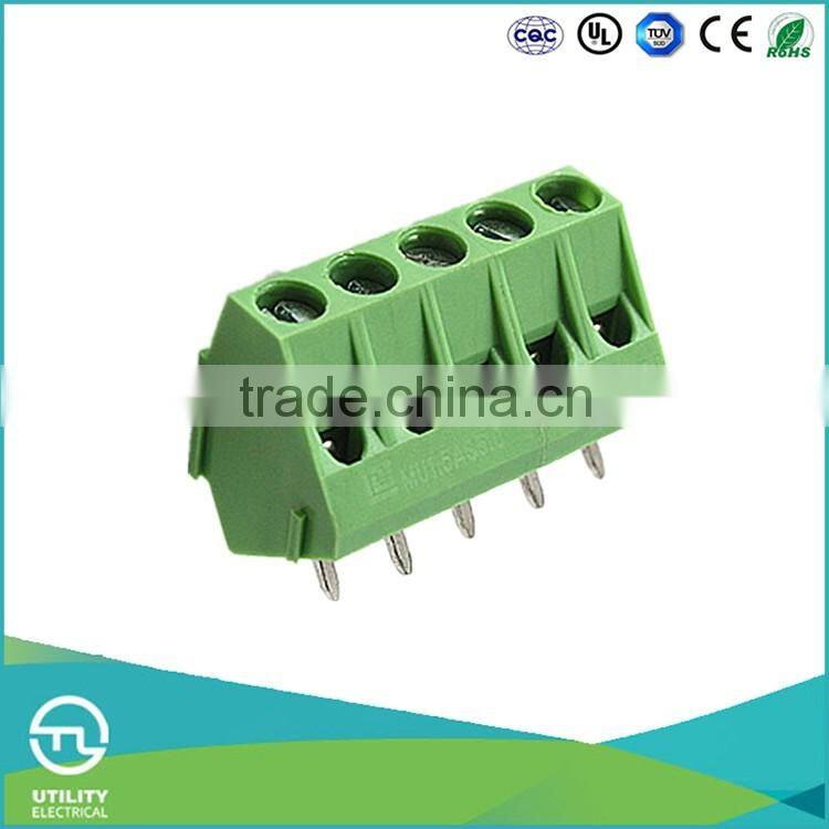 UTL Hot New Products For 2016 European Electrical Plastic PCB Screw Terminal Block Strips Connector 5mm