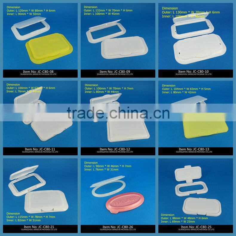 Plastic filp top cap on wipes package