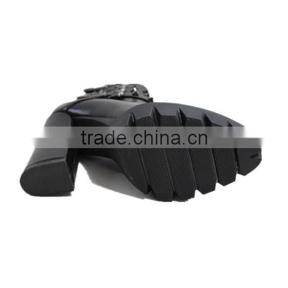 Golden buckle belt ornament shoes with fur lining women cheap winter boots