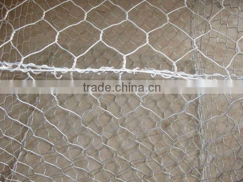 wire cages rock wall