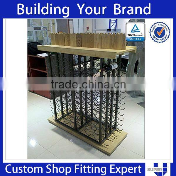 flat pack durable wave metal wholesale wine rack for promotion