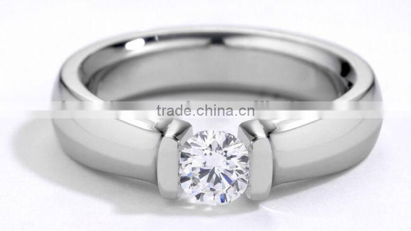 stainless steel fashion ring finger diamond ca stone rings for women and men