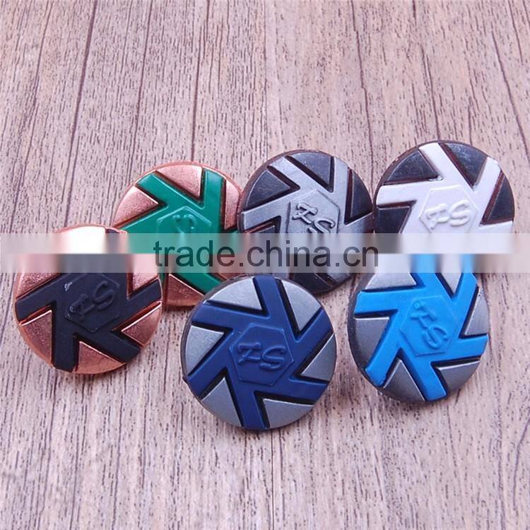Wholesale colorful chef jacket jean alloy metal shank buttons