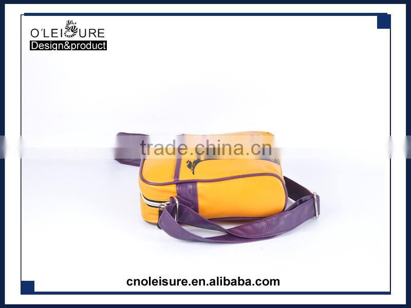 Vertical type single shoulder bag Outdoor leisure travel bag cross body man printing and embroidery bag