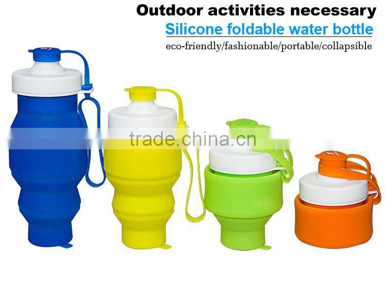 Food grade reusable silicone drinking bottle
