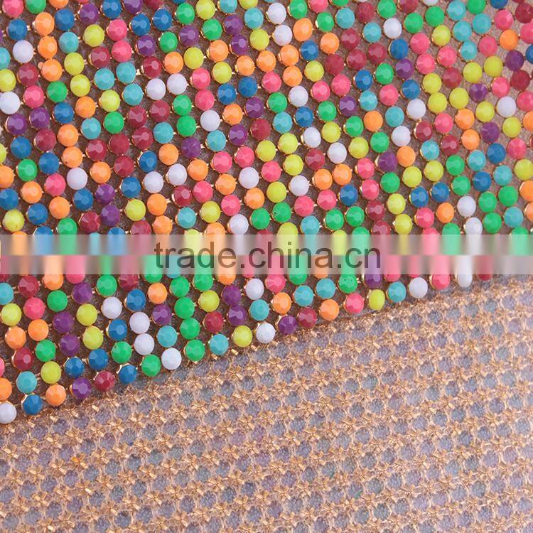 2016 New Arrival Aluminum Pearl Rhinestone Mesh Trimming