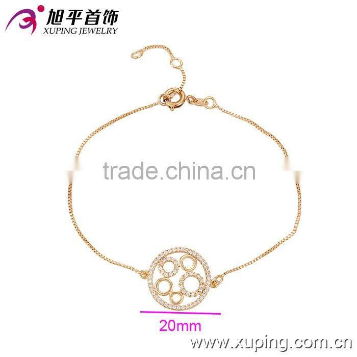exquisite elegant best sales 18k gold ring charm bracelet jewelry