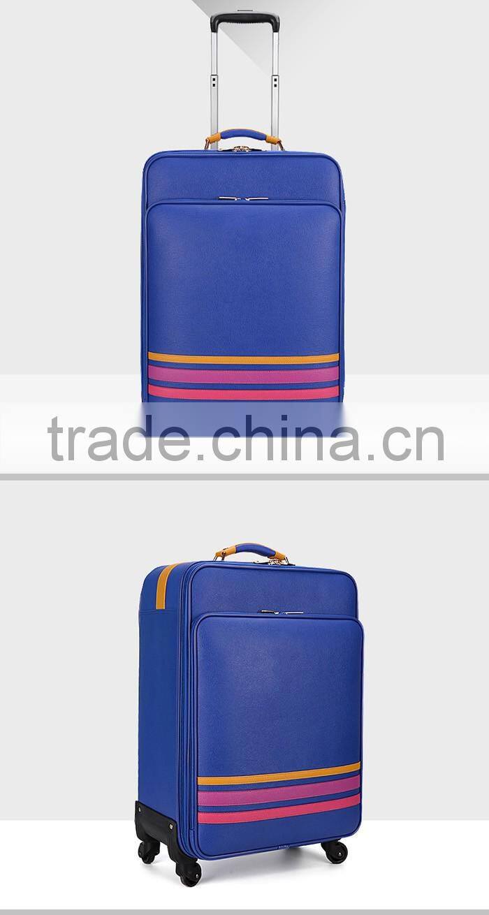 Hot red color popular PU travel luggage bag
