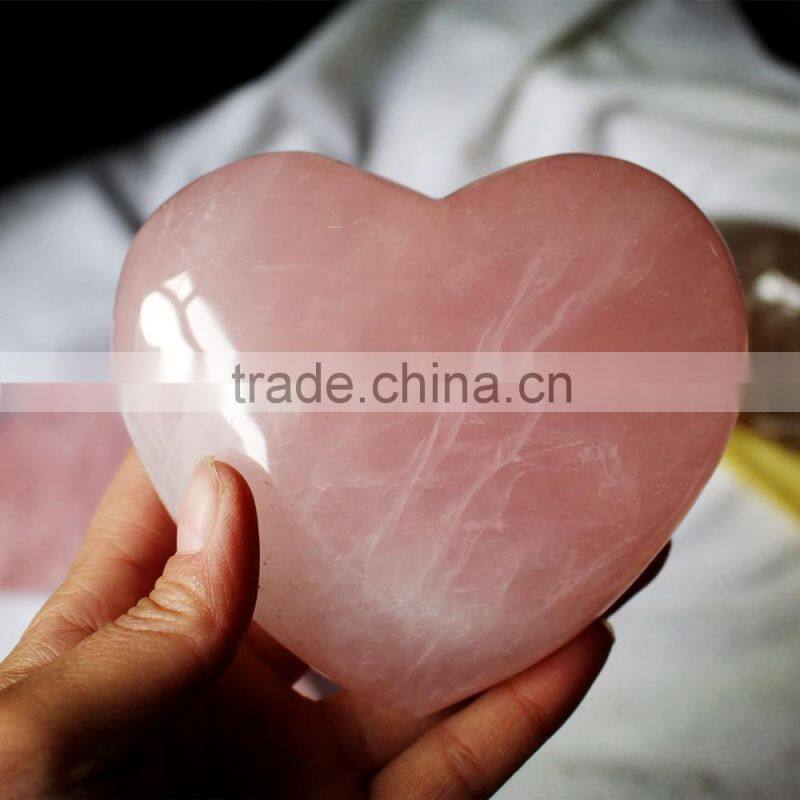 bulk of natural rock rose crystal hearts for gift