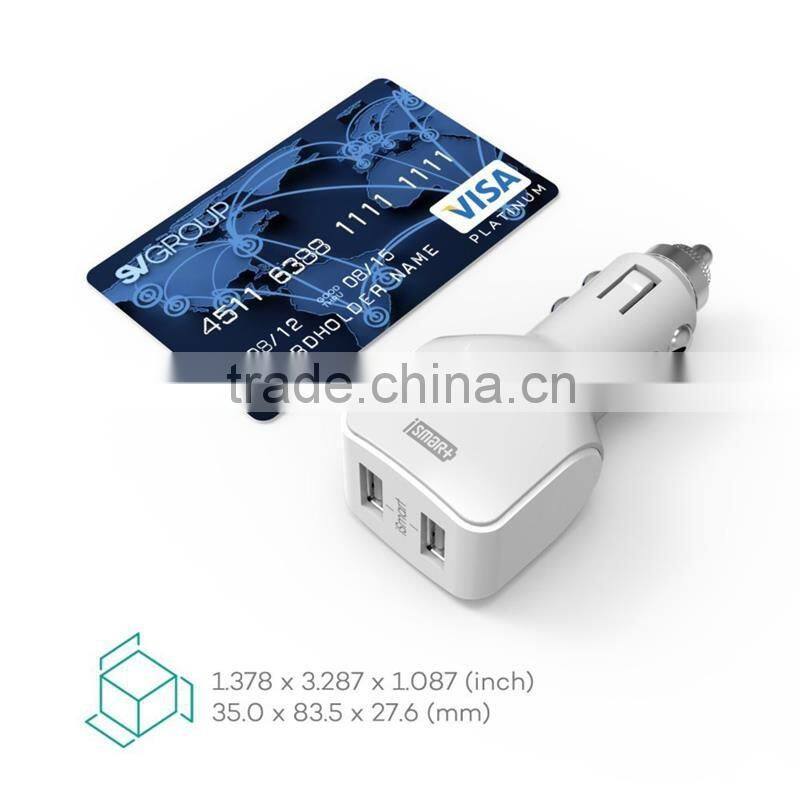 CE FCC ROHS 5V 4.8A 2 port USB car charger