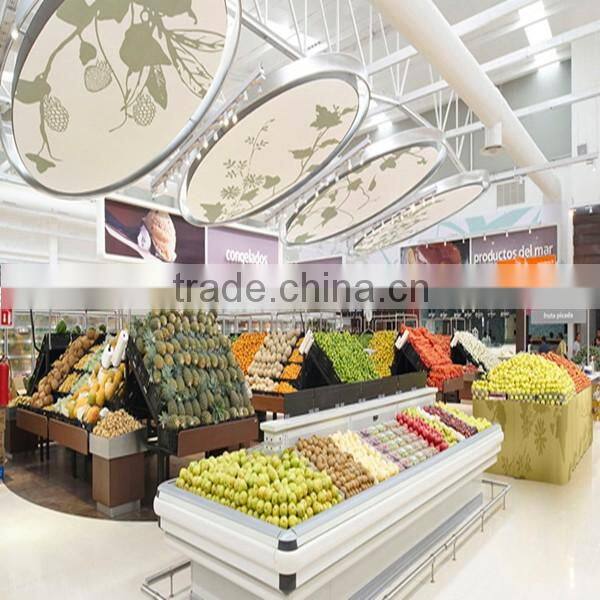 mdf wood floor fruit display stand