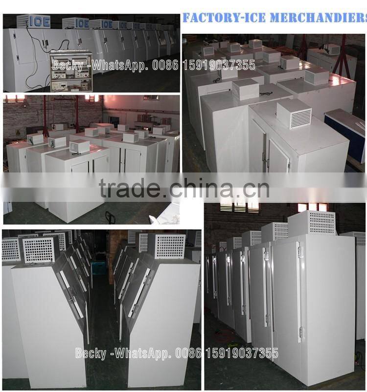 Refrigerated ice storage box with static refrigeration system